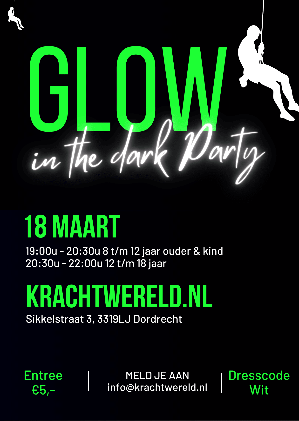 Glow in the Dark party 18 maart a.s.